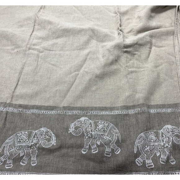 Elephant Table Cloth Grey Fringe 50”x 60” Size Home Decor - Picture 8 of 8